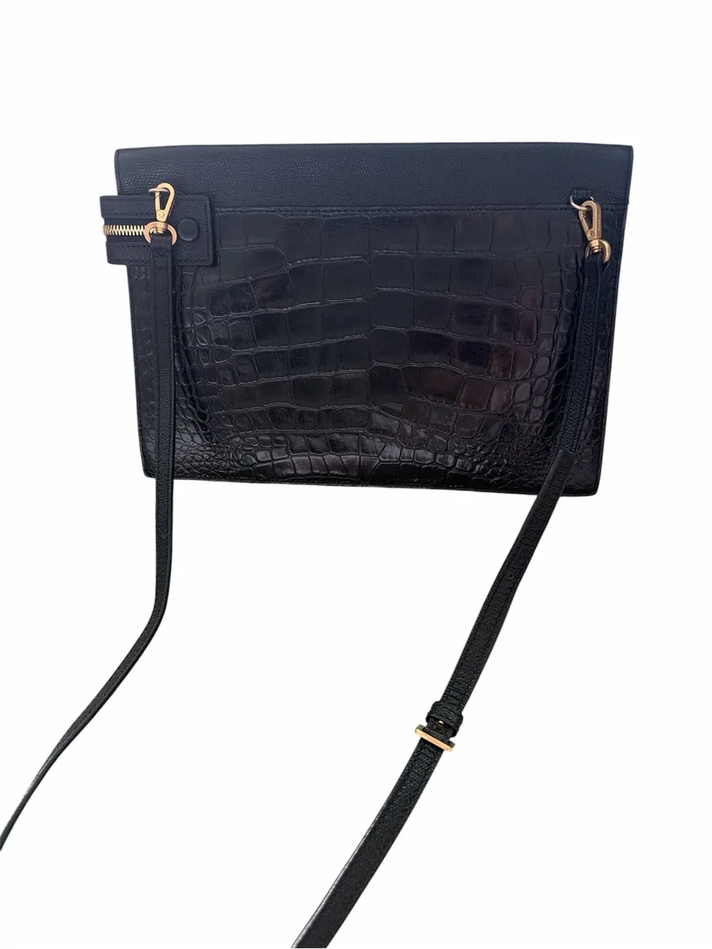 Couronne Leather Clutch with Gold Hardware
